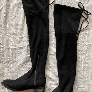 No Doubt Black Suede Over the Knee Boots